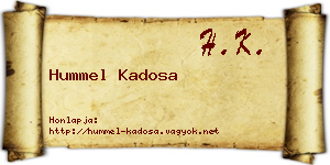 Hummel Kadosa névjegykártya